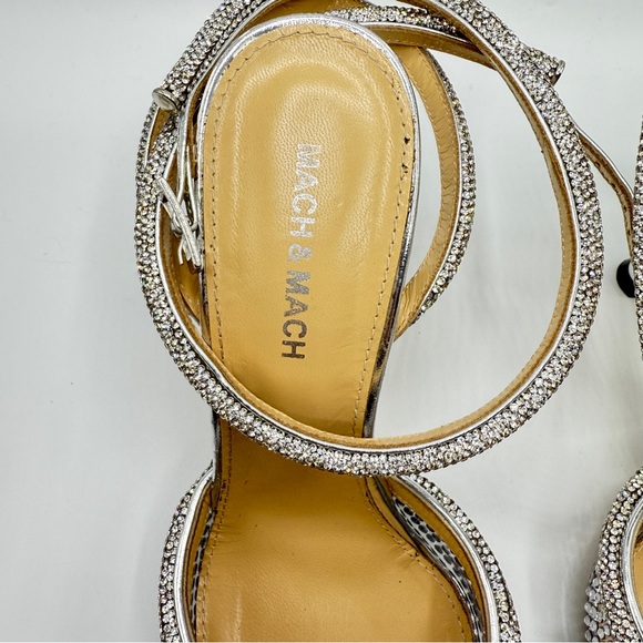 New Mach & Mach Double Bow Embellished Silver Crystal Studded PVC Pumps EU 38 - Picture 2 of 9
